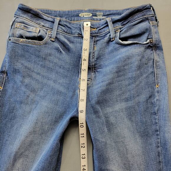 Old Navy Rockstar Blue Skinny Jeans Ripped Raw Hem Secret Slim Pockets Women's 6 - Picture 7 of 10